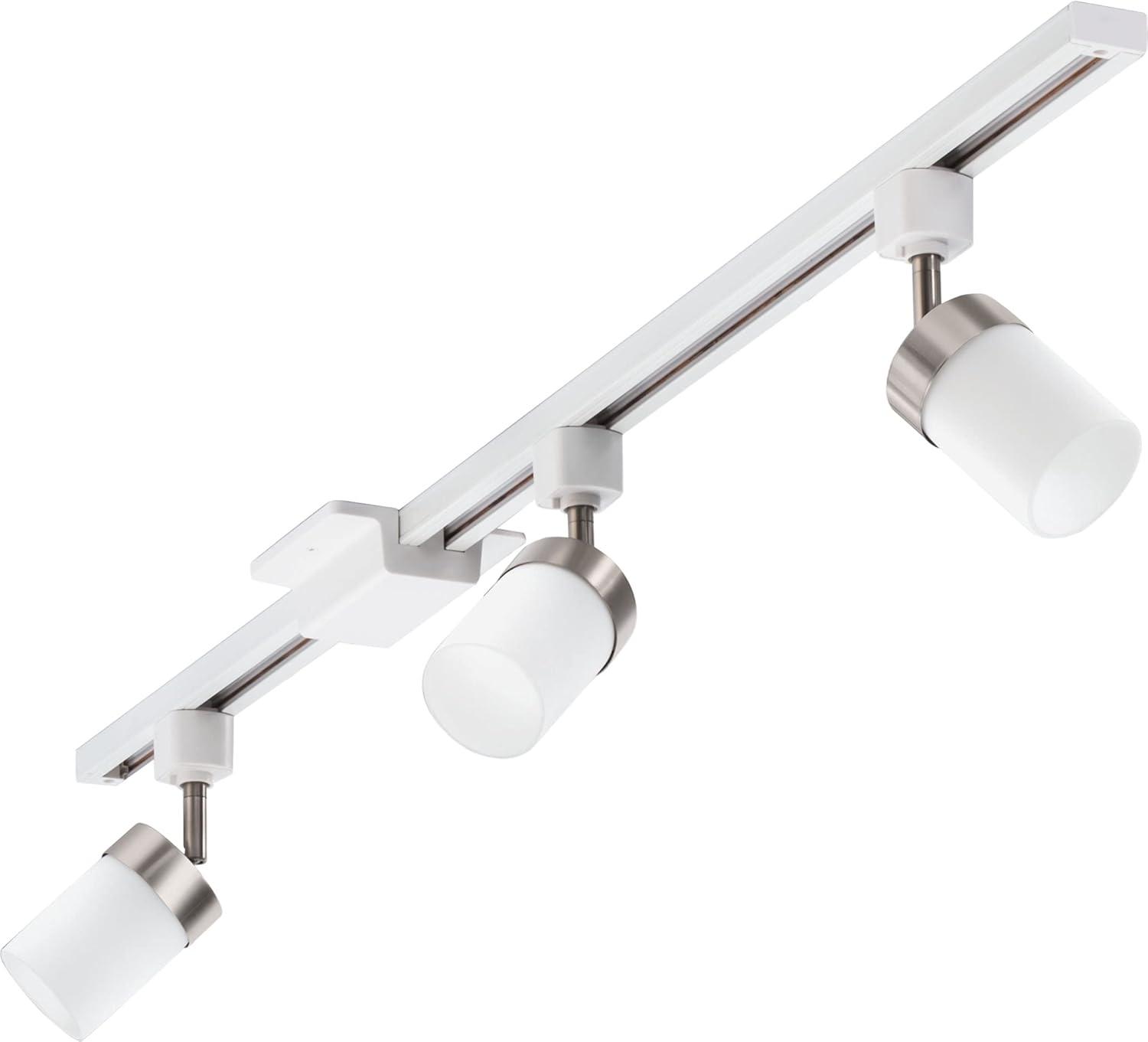 4 ft. Brushed Nickel Linear Track Lighting Kit with Clear Glass Shades