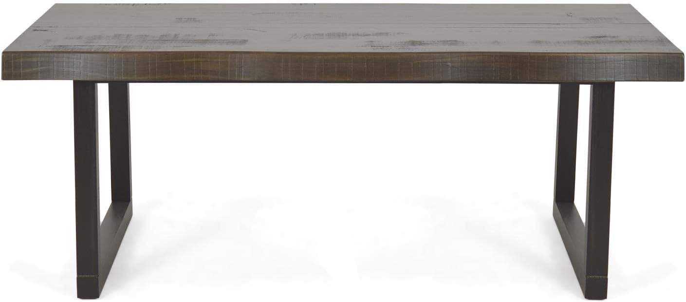 Jennings Live Edge Cocktail Table Cherry/Black - Steve Silver Co.: Pine Veneer, Metal Glides, CSA Certified