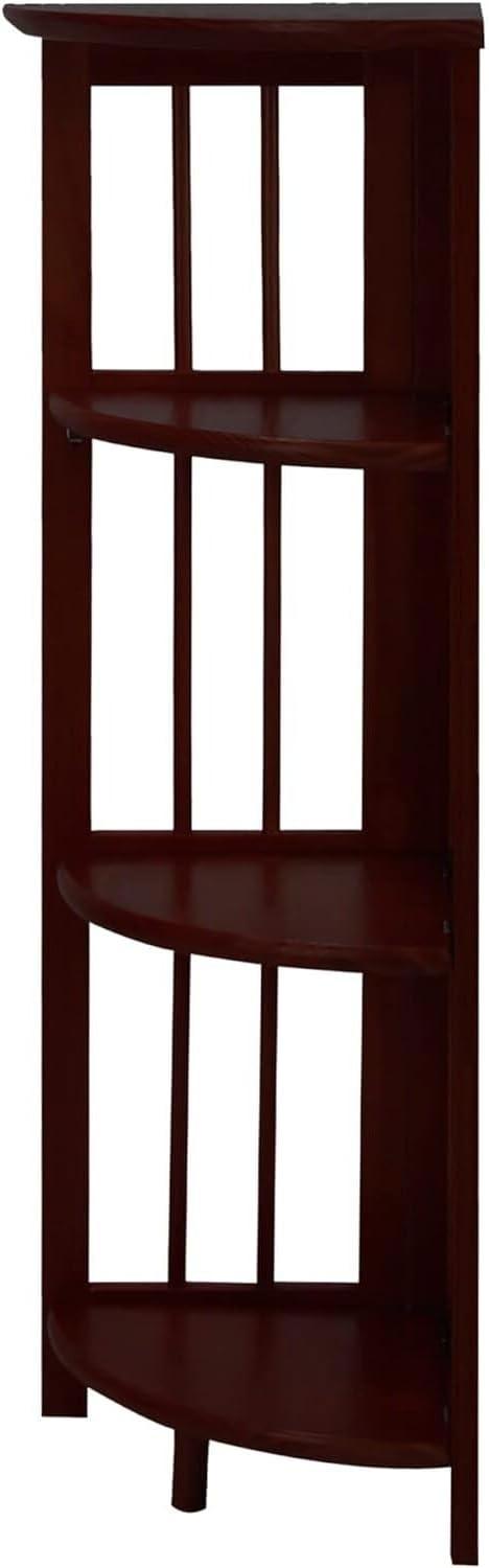 Betterbeds 4-Shelf Corner Folding Bookcase Folding, Wood/Multicolor, 10.25 lbs