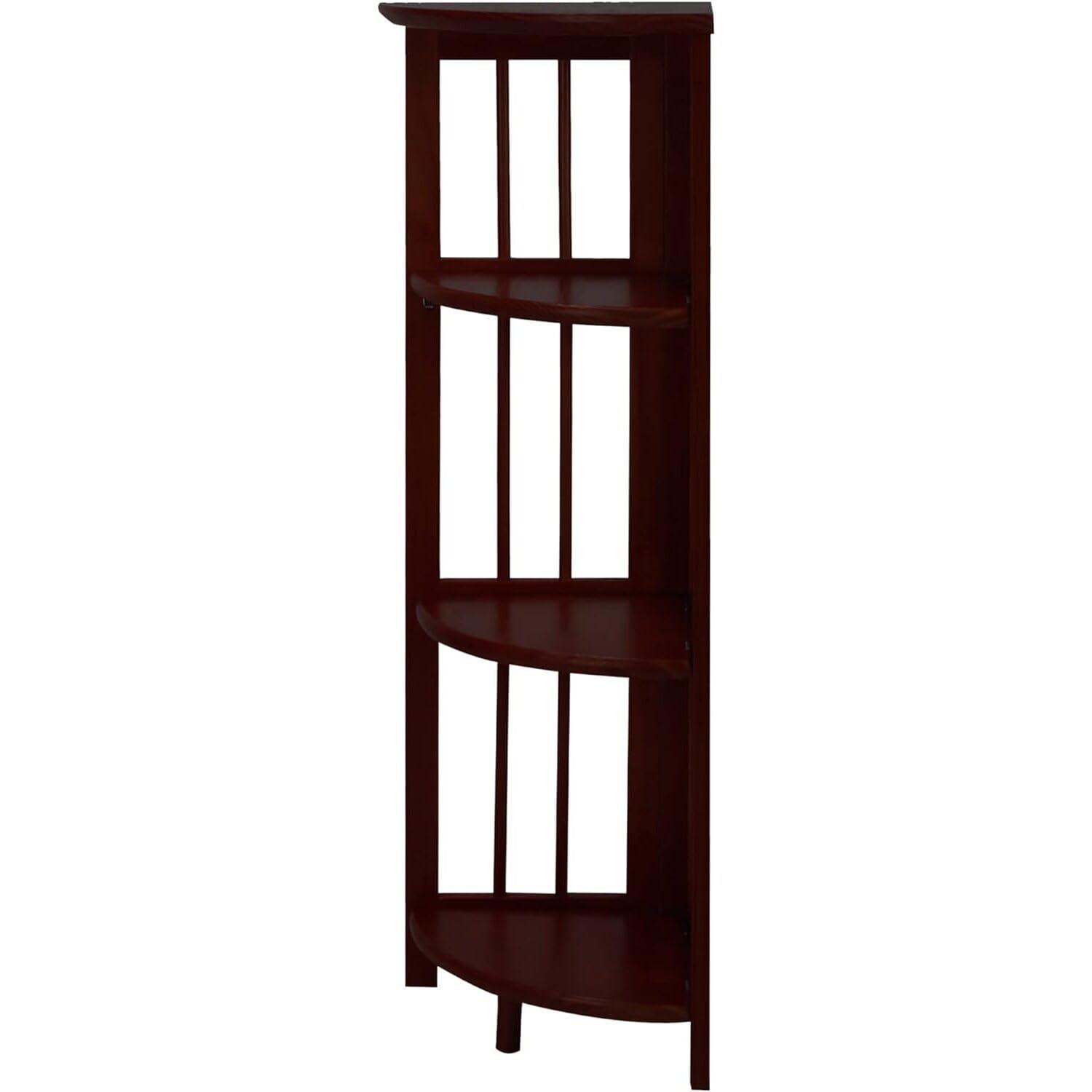 Casual Home  4-Shelf Corner Folding Bookcase - Truffle Brown