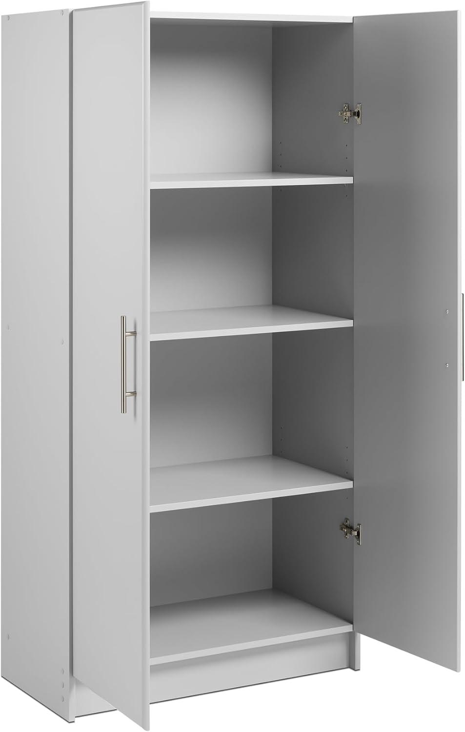 Sophisticated Gray 60" Freestanding Cabinet with Adjustable Shelves