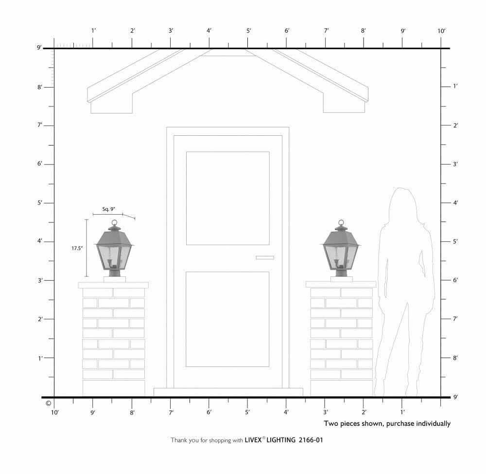 Black Brass Outdoor Post Lantern with Seeded Glass