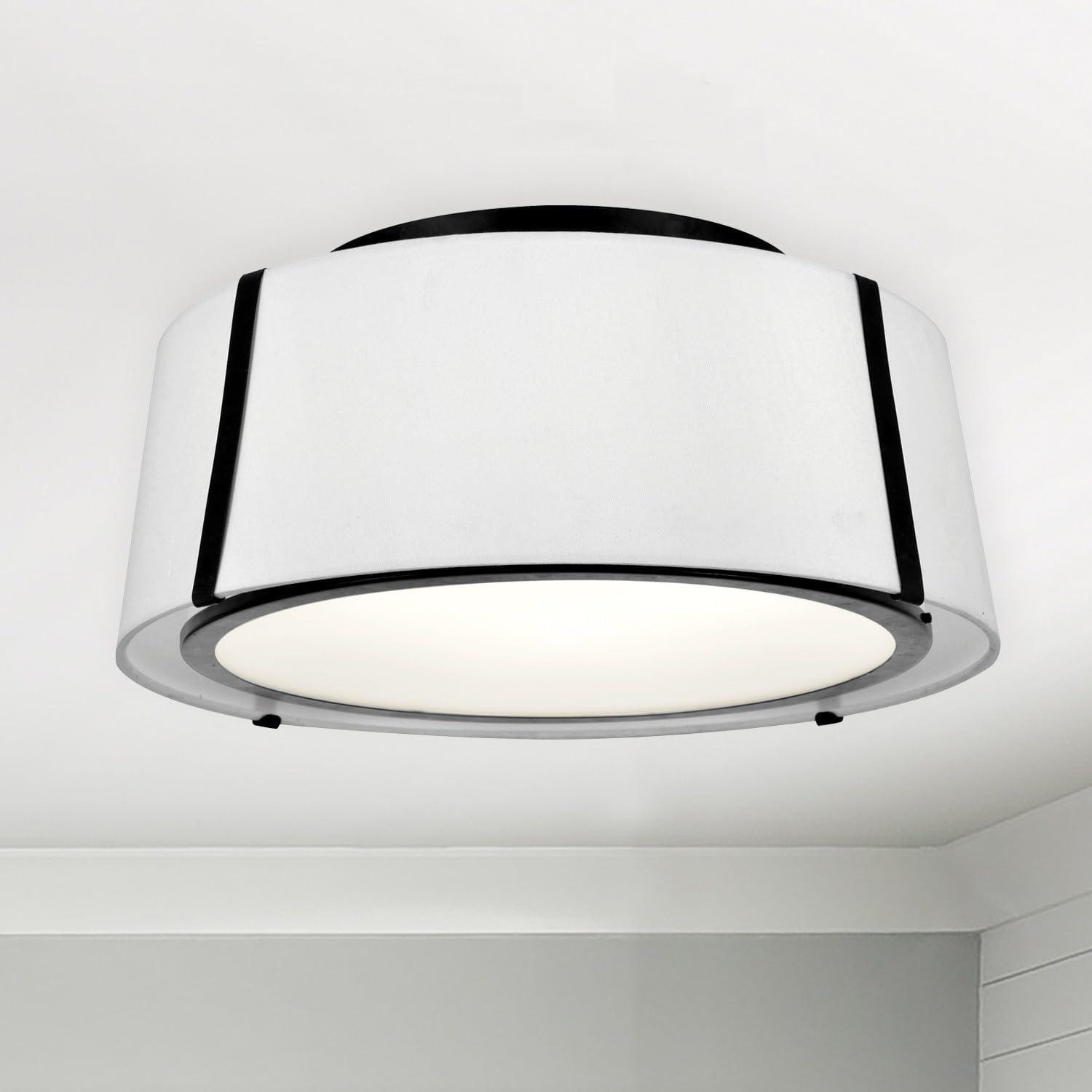 Crystorama Fulton 3 Light Matte Black Semi Flush Mount