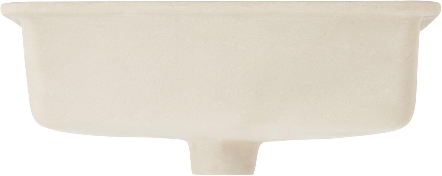 18" Destin White Porcelain Rectangular Undermount Bathroom Sink with Overflow