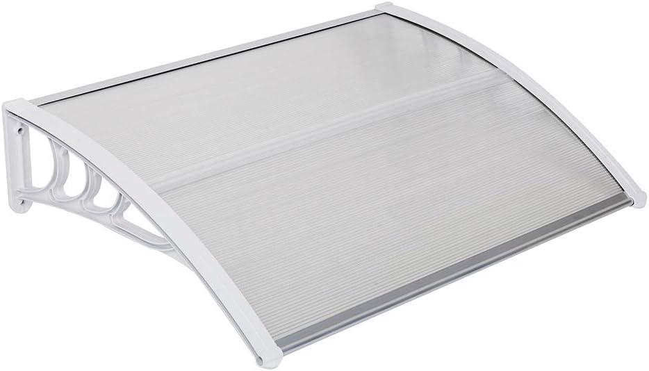 40" x 32" Door Window Awning Exterior, Polycarbonate Cover Entry Door Outdoor Patio Awning Canopy, Front Door Overhang Awning for Sun Shutter, UV, Rain and Snow Protection, Hollow Sheet (Clear Board)
