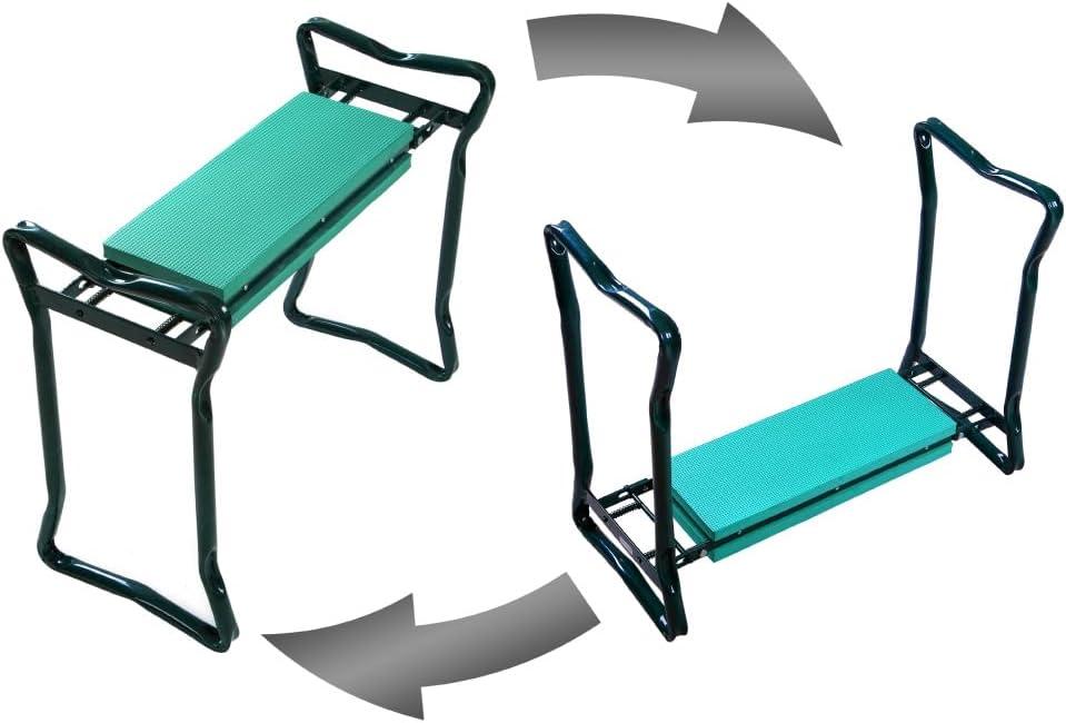 Green Steel Padded Garden Kneeler and Seat