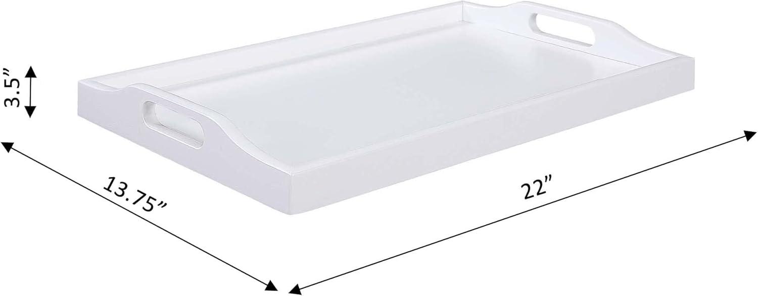 Convenience Concepts Designs2Go Serving Tray in White Wood Finish