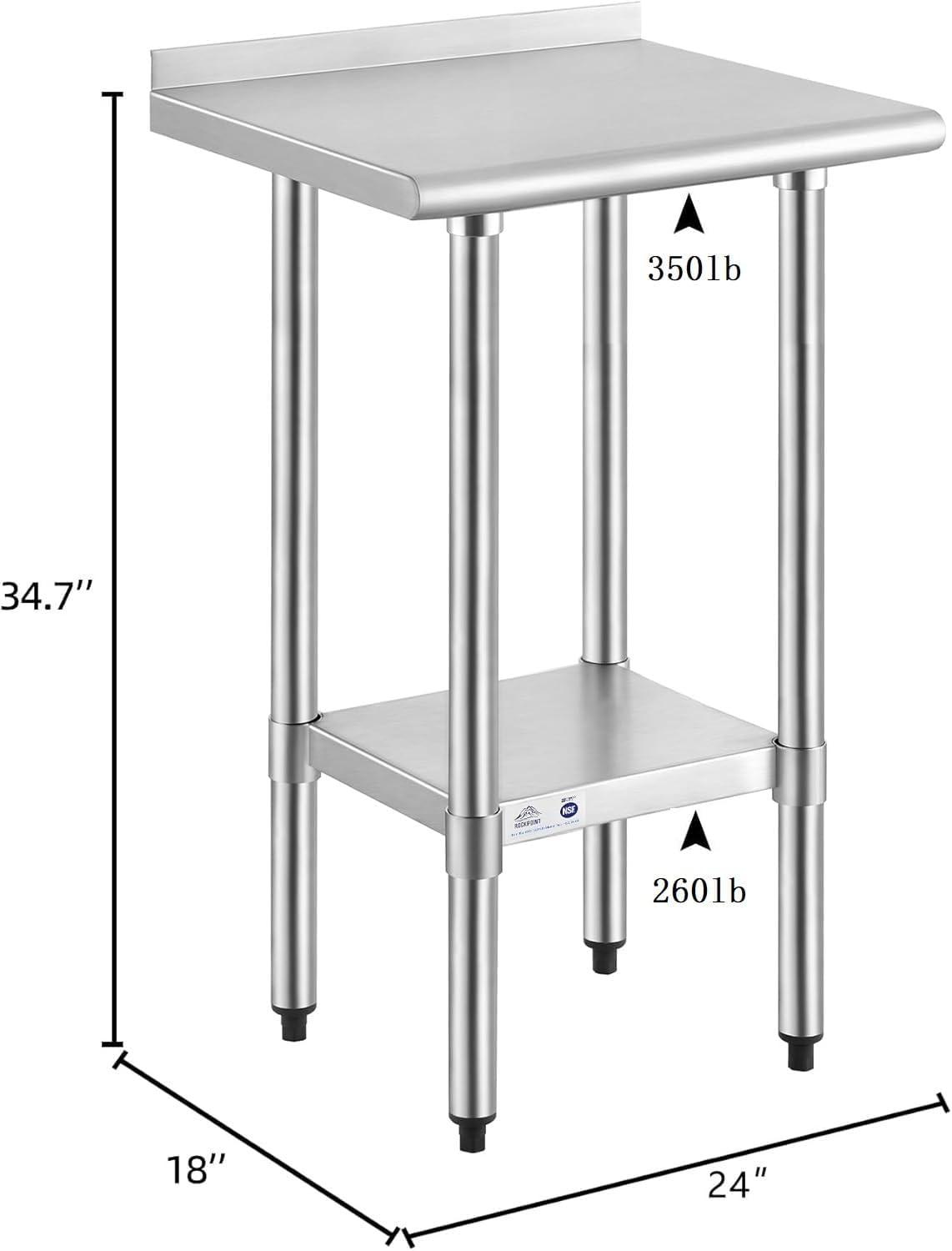 NSF Stainless Steel Commercial Prep Table By GRIDMANN