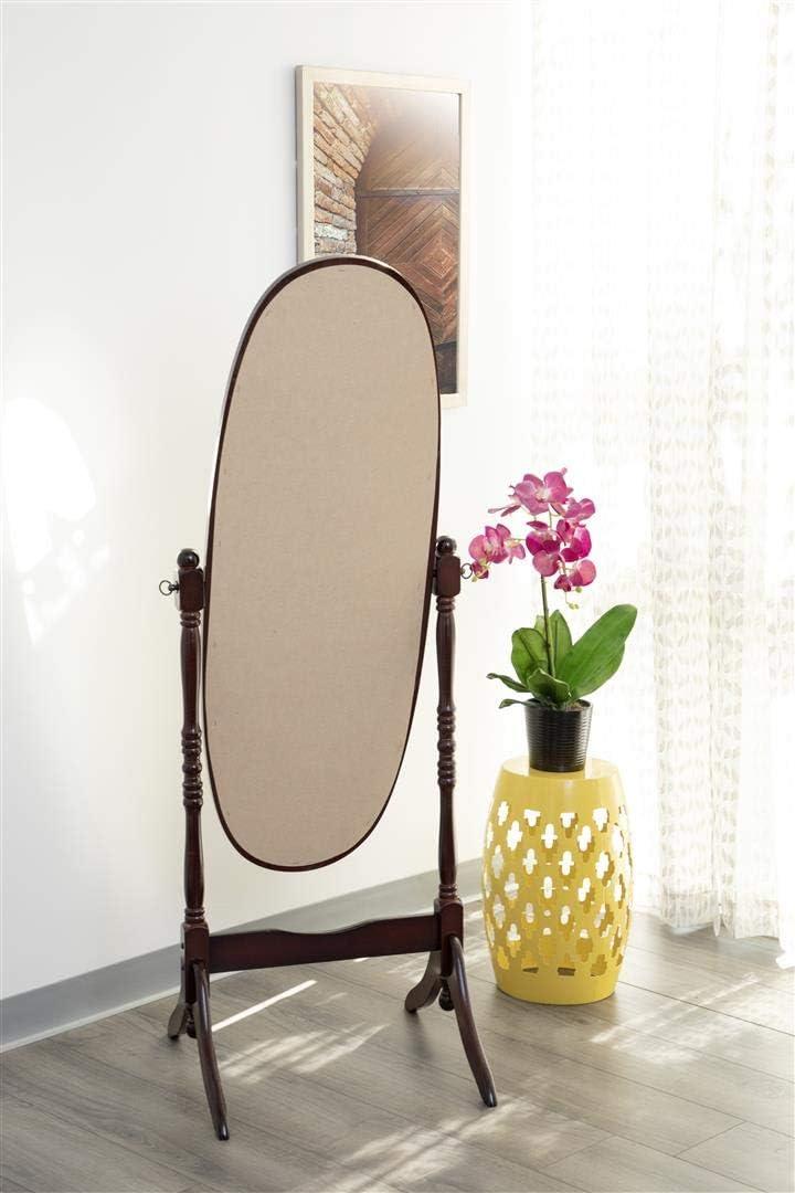 Monarch Specialties Foyet Oval Cheval Mirror Merlot