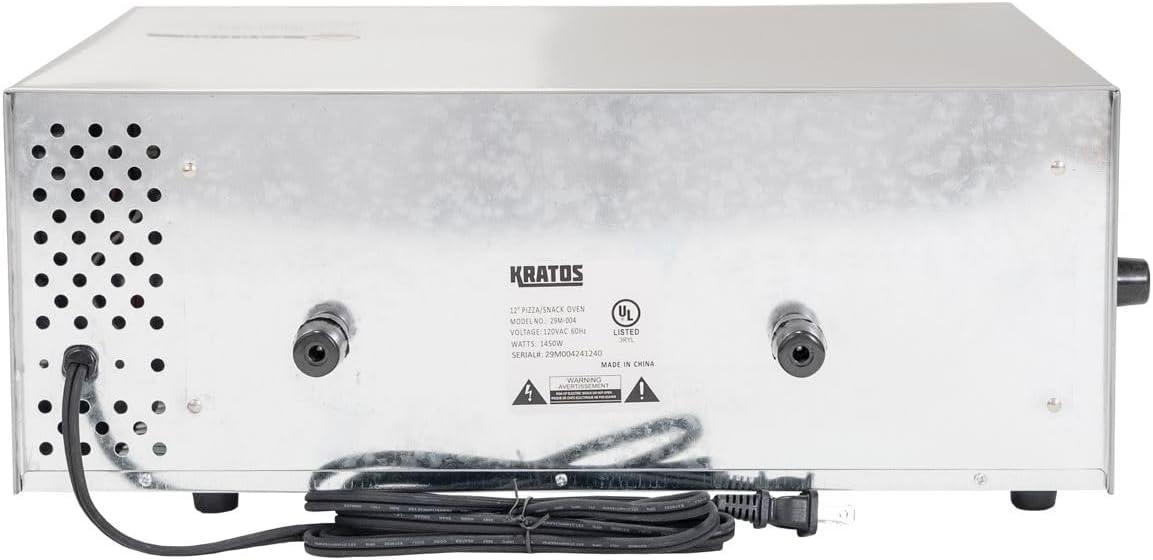 Kratos 29M-004 Countertop Electric Pizza Oven, 120V, 1450 Watts, Stainless Steel Pizza Oven Cooks Pizzas up to 12" in Diameter