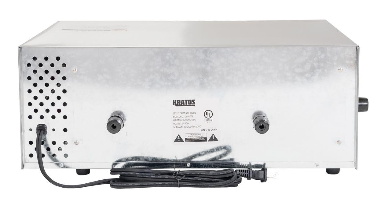 Kratos 29M-004 Countertop Electric Pizza Oven, 120V, 1450 Watts, Stainless Steel Pizza Oven Cooks Pizzas up to 12" in Diameter