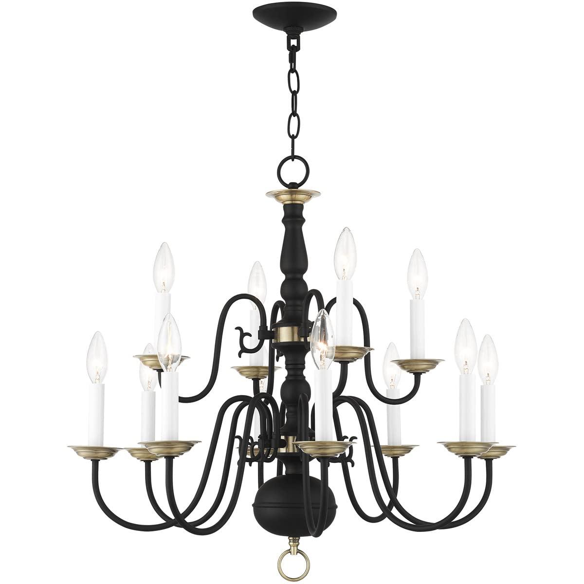 Livex Lighting Williamsburgh 12 - Light Chandelier in  Black