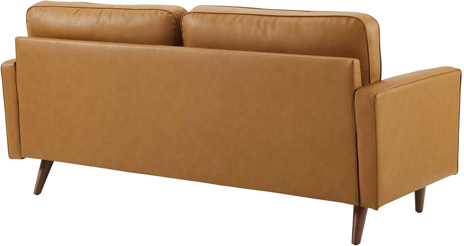 73" Valour Leather Sofa Tan - Modway