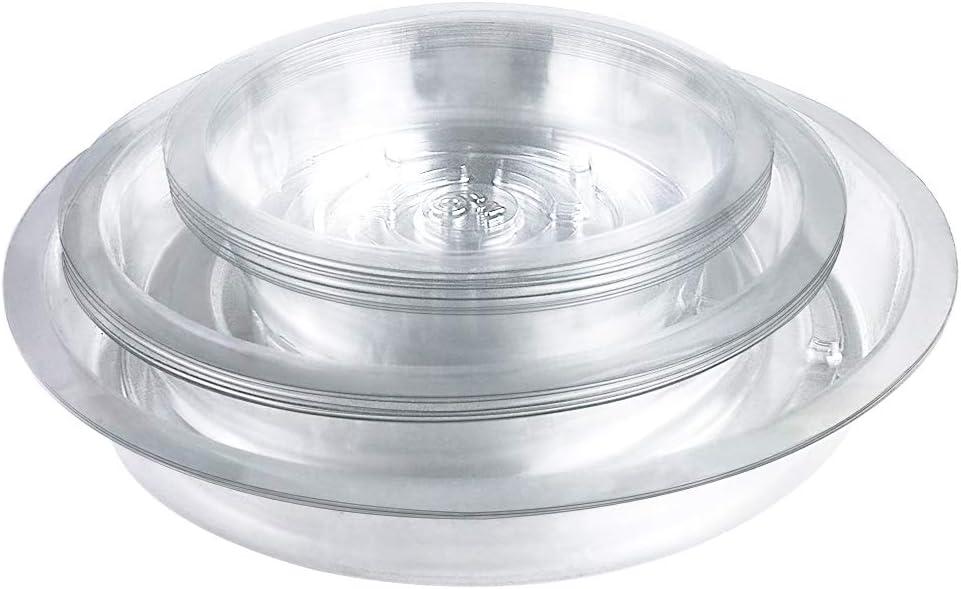 Tecmisse 25 Pack Clear Plastic Plant Saucer Drip Trays, Large Plant Plate Dish, Plastic Plant Pot Saucers Flower Pot Set for Indoor Flower Pots and Planters, Assorted Sizes(6, 8, 10 Inch)