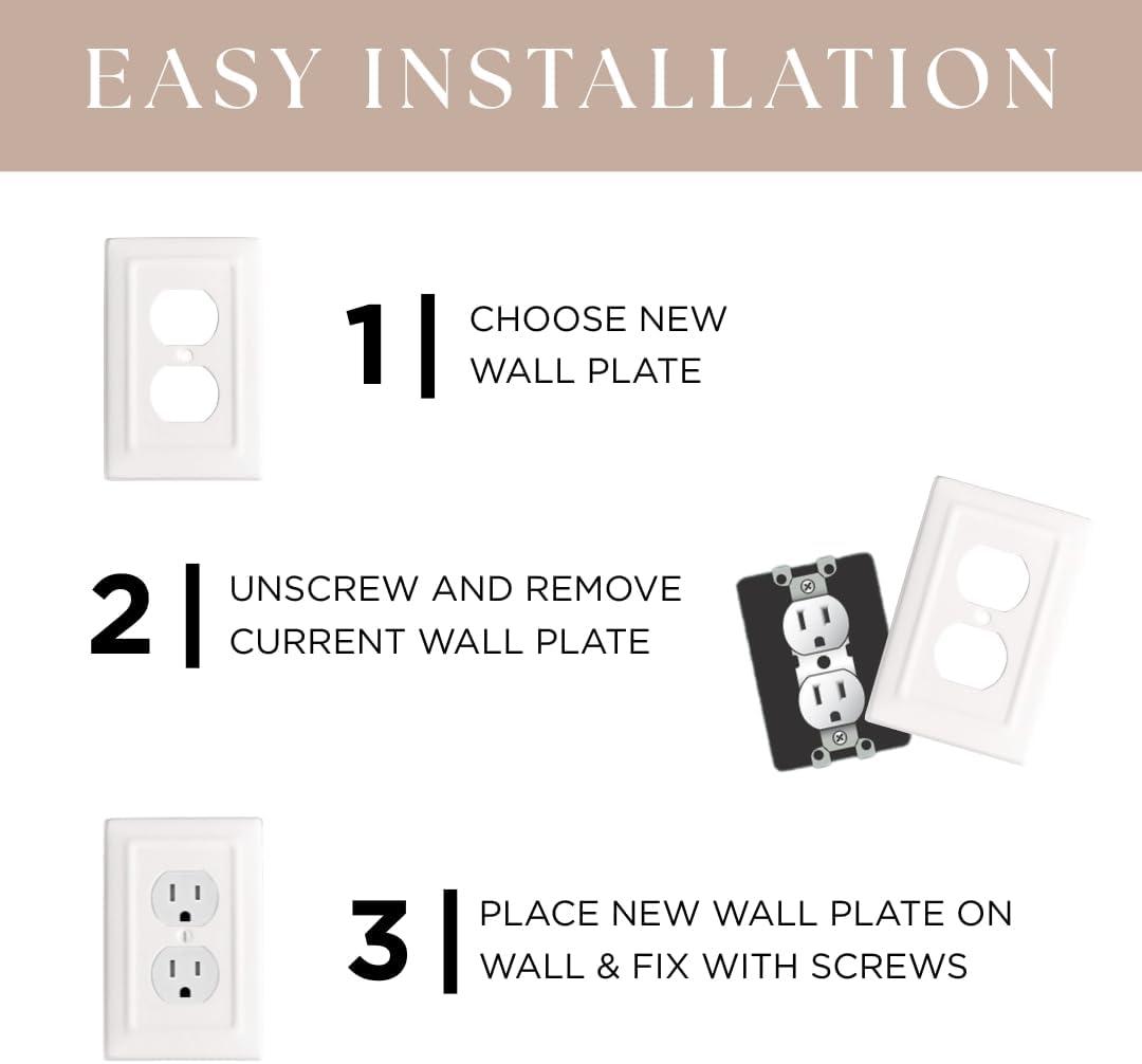 Monarch Abode Architectural 2 - Gang Toggle Light Switch Standard Wall Plate (Set of 2)