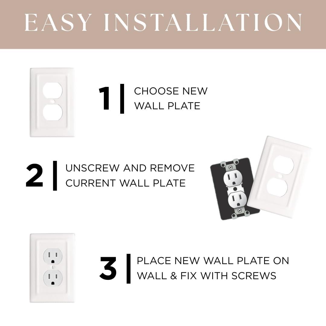 Monarch Abode Architectural 2 - Gang Toggle Light Switch Standard Wall Plate (Set of 2)