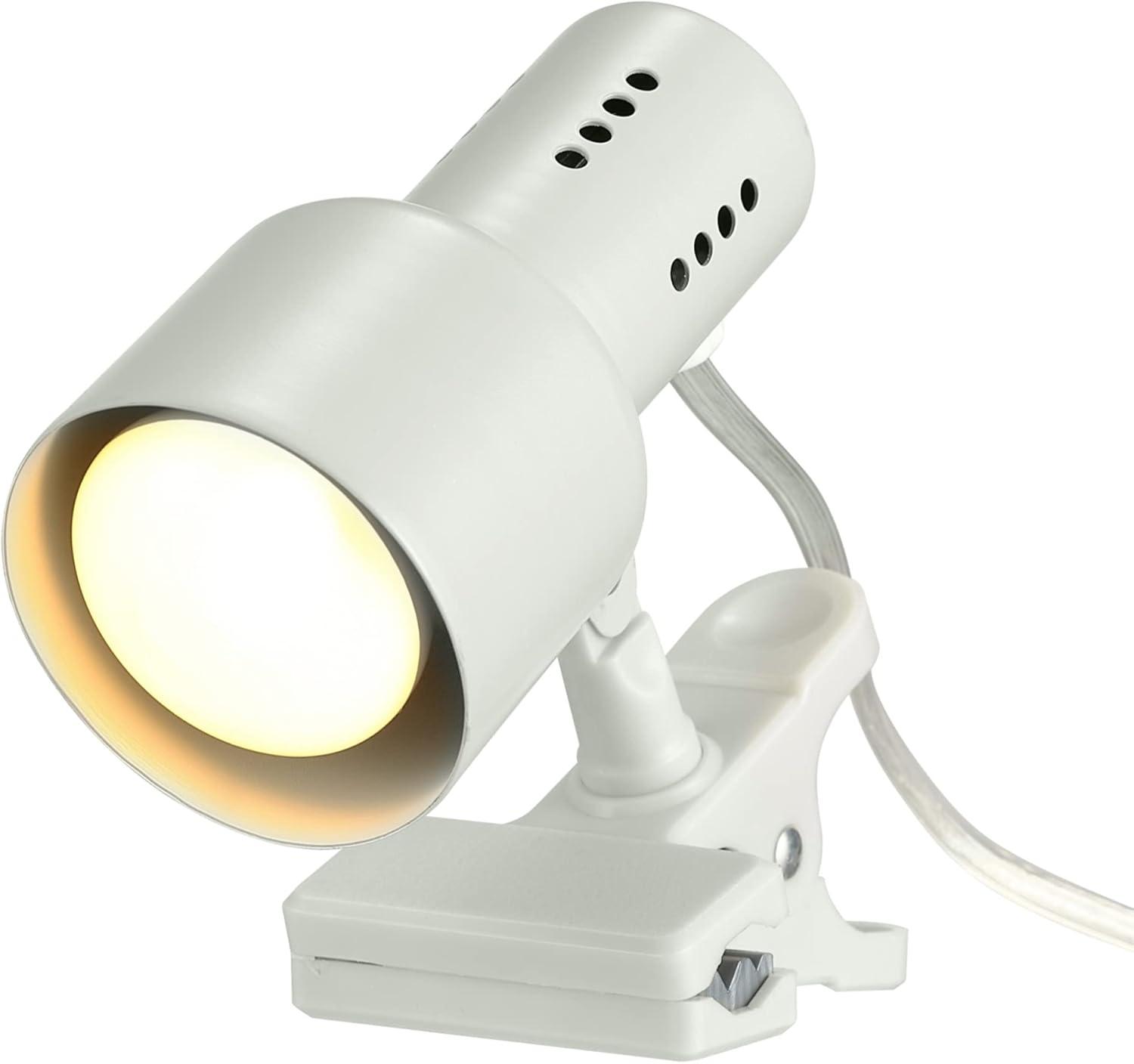 GLOBE Electric 62000010 32" Multi-Joint Desk Lamp with Metal Clamp, Matte Brass, White Accents, On/Off Rotary Switch on Shade, Partially Adjustable Swing Arm, Home Décor, Office Accessory