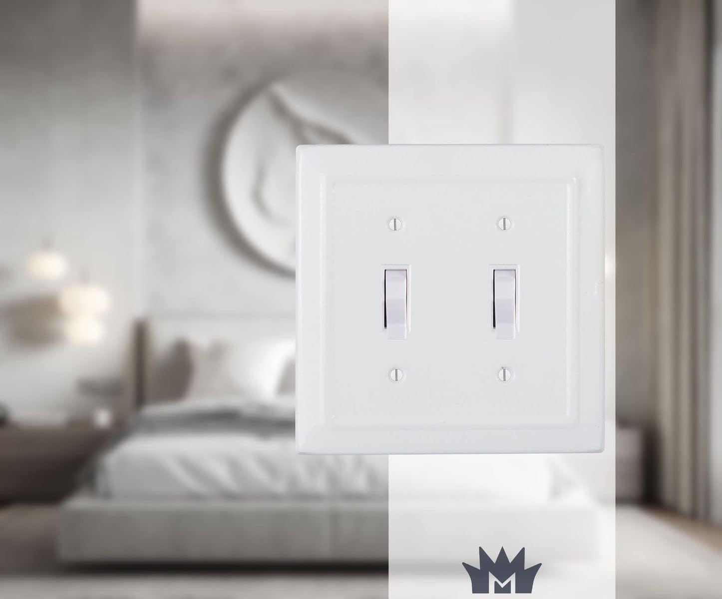 Monarch Abode Architectural 2 - Gang Toggle Light Switch Standard Wall Plate (Set of 2)