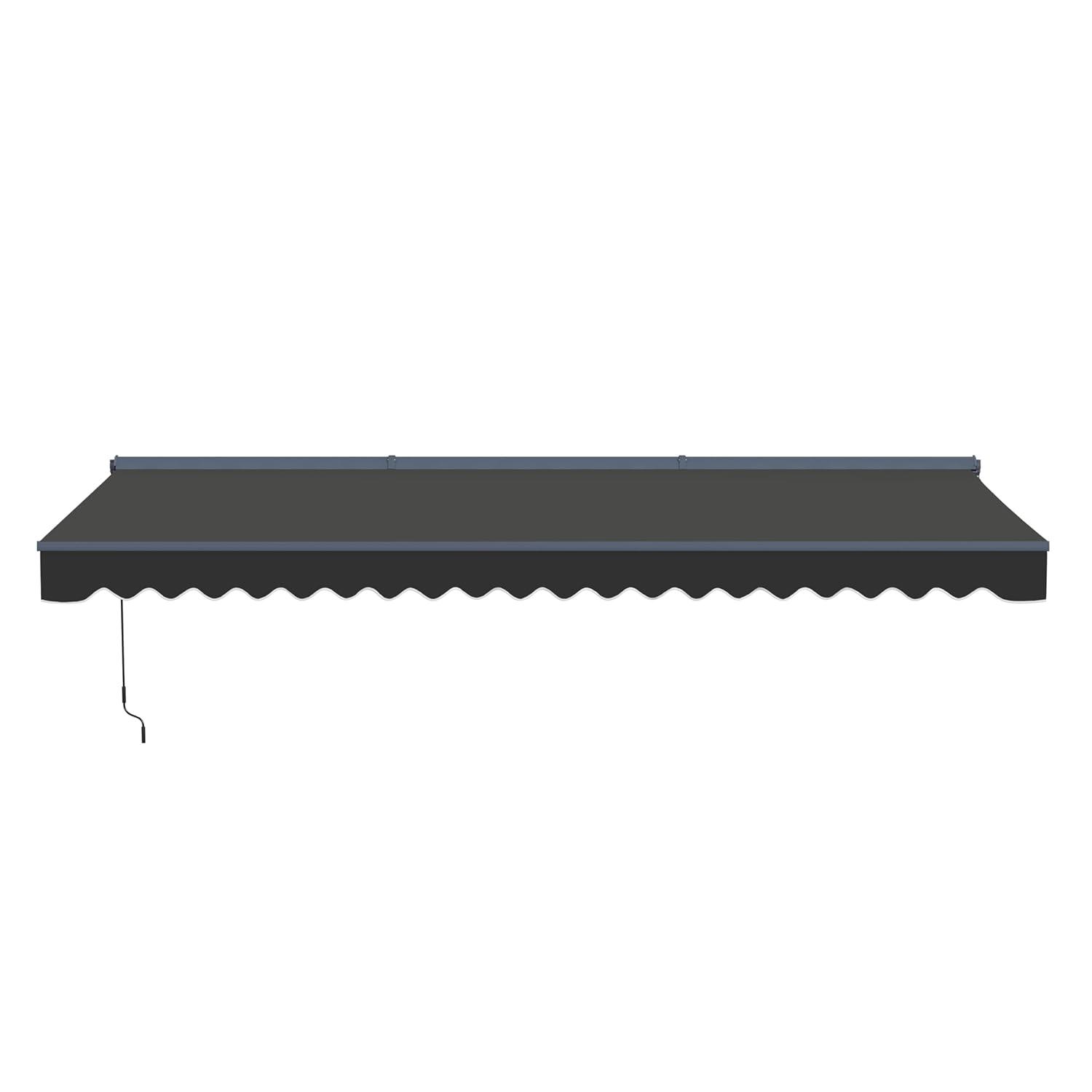 Semi-Cassette Patio Awning with LED Lights - Moroccan Collection
