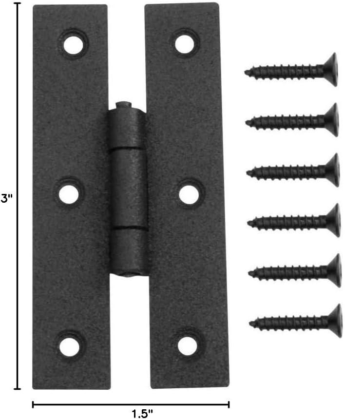 Black Wrought Iron Flush Mount Cabinet Hinges