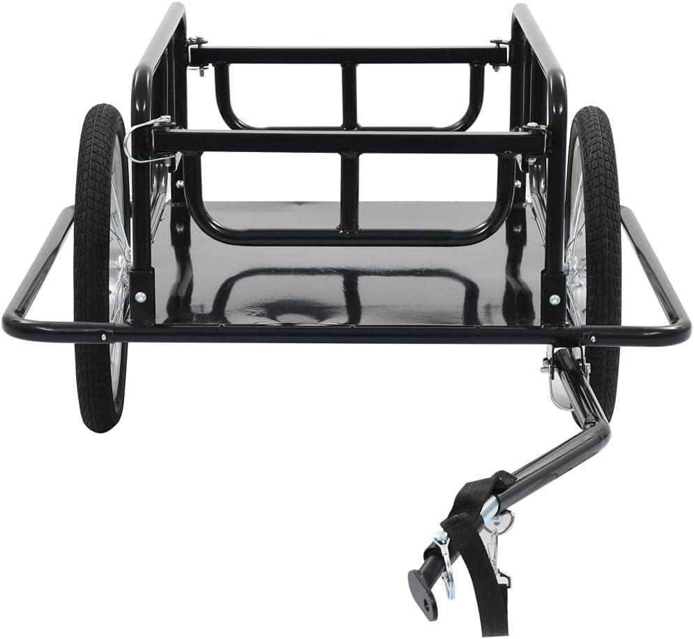 VidaXL Bike Trailer 51.2"x28.7"x19.1" Steel Black