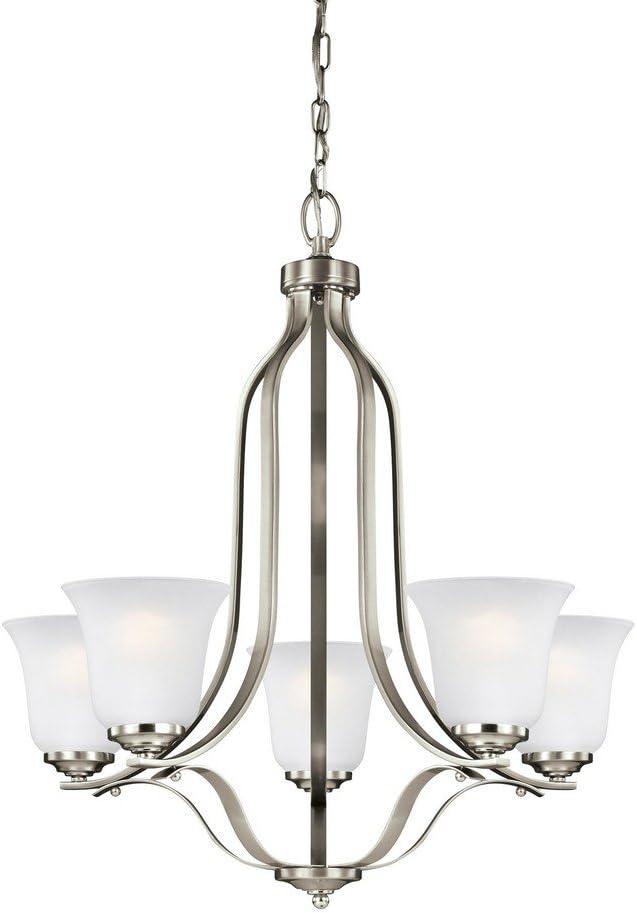 Generation Lighting 3139005EN3-962 Emmons Five - Light Chandelier Hanging Modern Fixture, Brushed Nickel