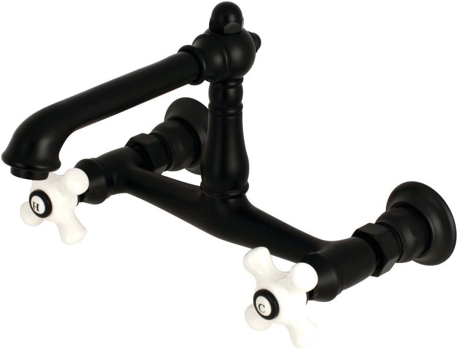 Kingston Brass Kingston Brass English Country Two-Handle 2-Hole Wall Mount Bathroom Faucet KS7240PX