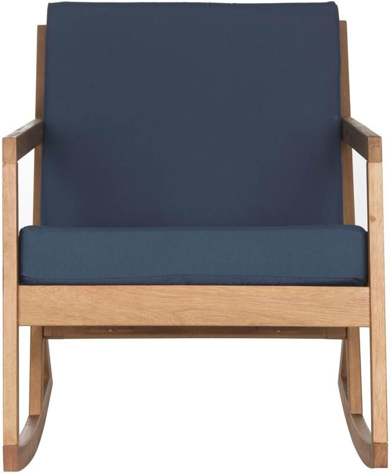 Vernon Rocking Chair Indoor/Outdoor - PAT7013 - Natural/Navy - Safavieh