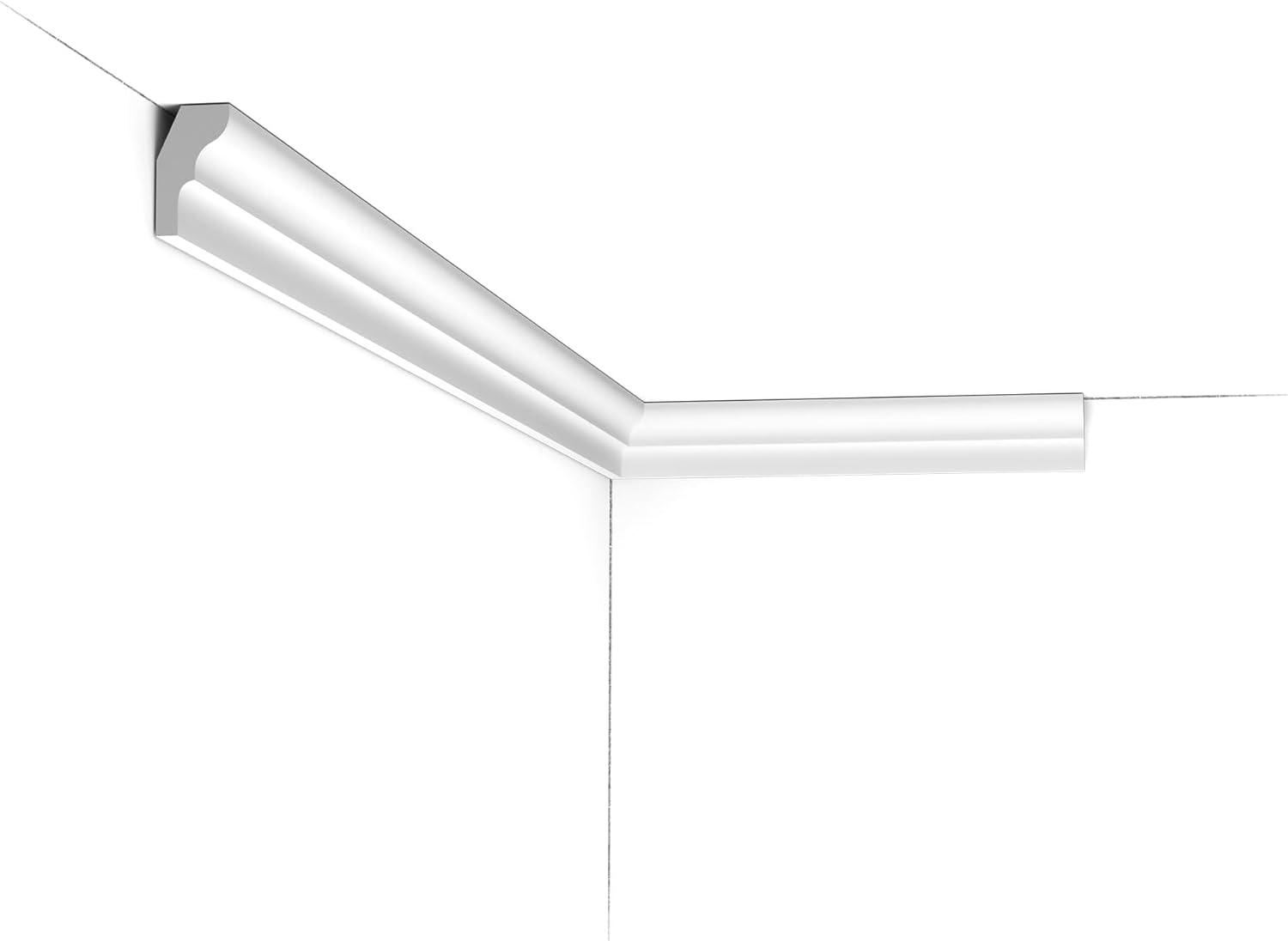 5/8 in x 1 in x 78-3/4 in Primed White Plain Polystyrene Crown Moulding (Set of 8)