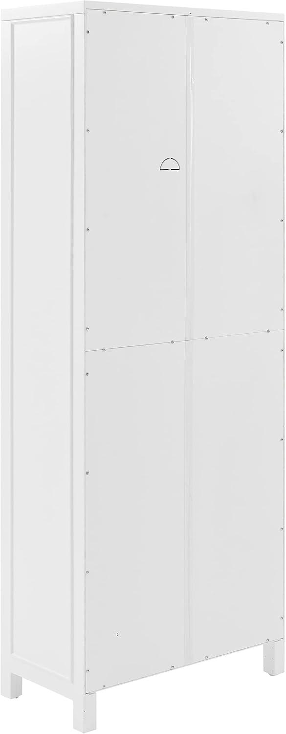 Crosley Cutler Storage Pantry White : Modern Farmhouse Style, 4 Fixed & Adjustable Shelves, MDF Wood Veneer, 65" Height