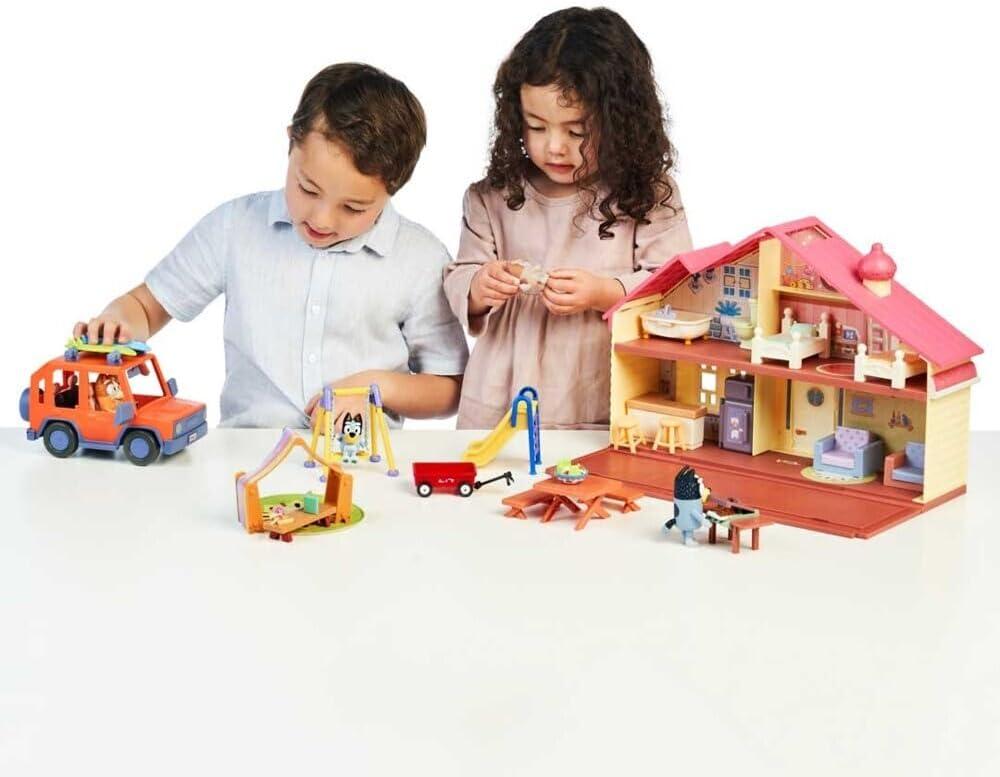 Bluey Family Figure 4-Pack, with Mum Dad Bingo Bluey, Ages 3+, Toddler Toys