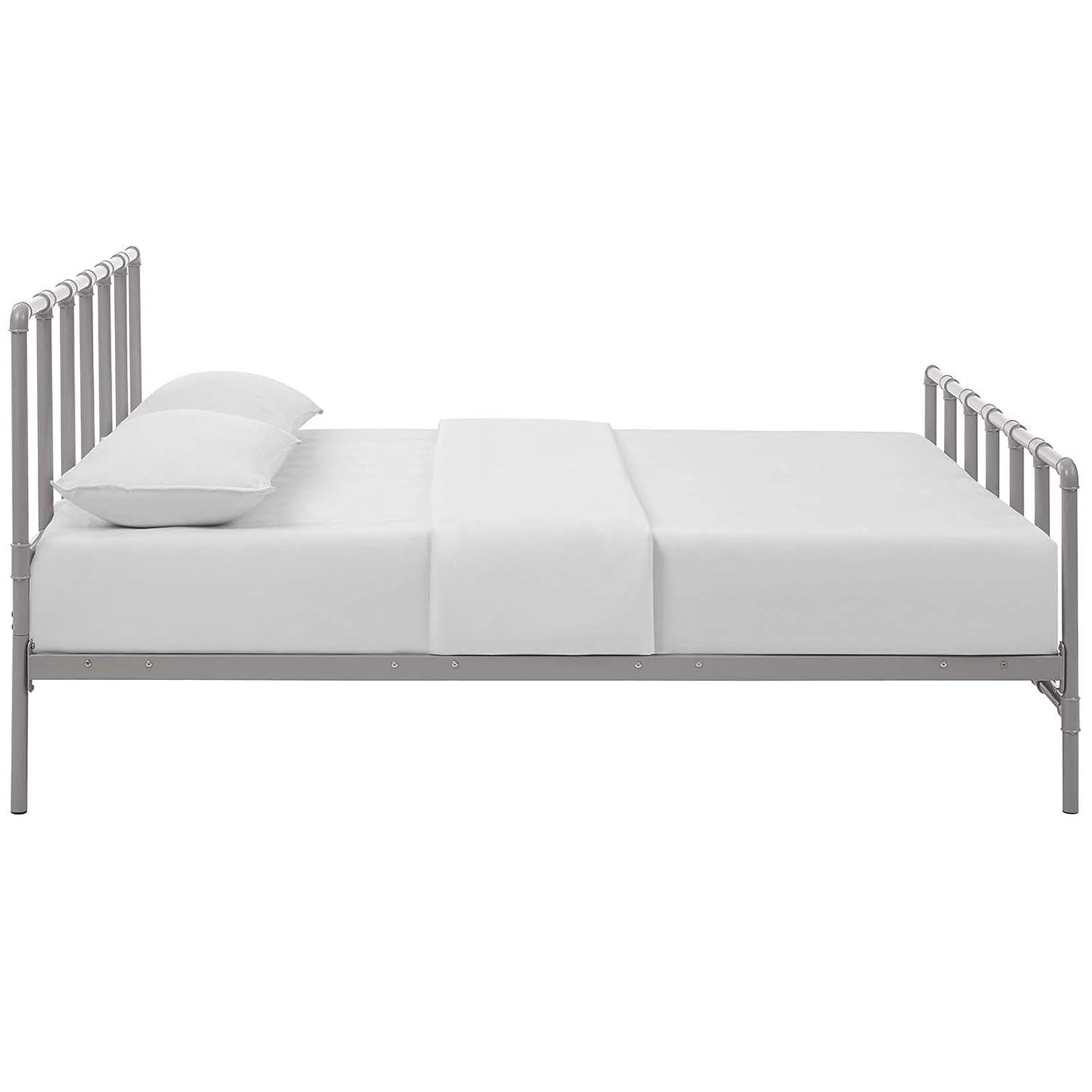 Dower Queen Stainless Steel Bed Gray
