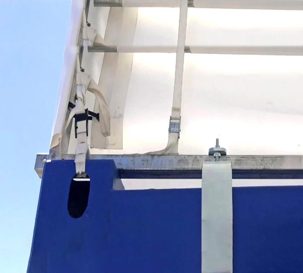 Shipping Container Canopy Shelter Kit - 20'(L) x 20'(W) 21 Oz 610 GSM PVC White Cover Storage Container Roof with Back End Wall - Snow, UV and Weather-Resistant