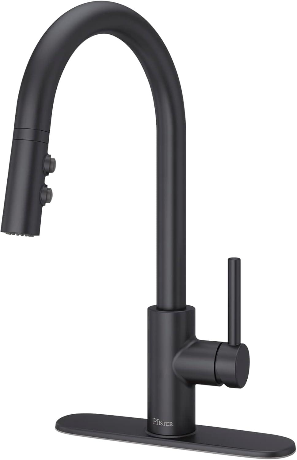 Stellen 16.75" High Arc Pull-Down Kitchen Faucet in Matte Black