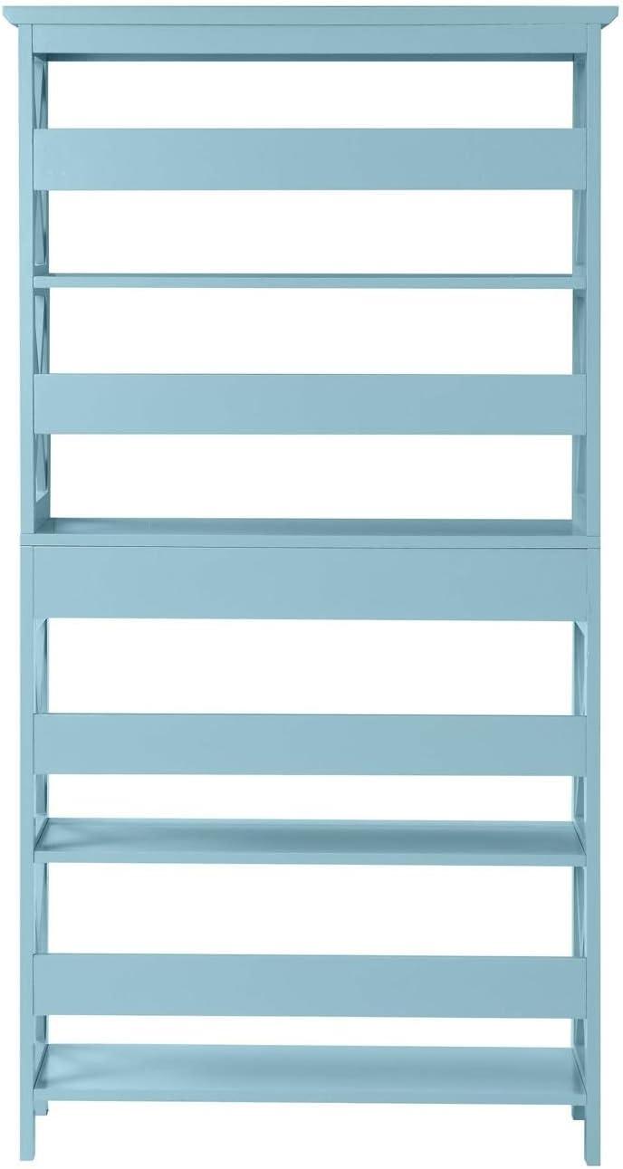 Oxford 5 Tier Bookcase with Drawer - Sea Foam Blue