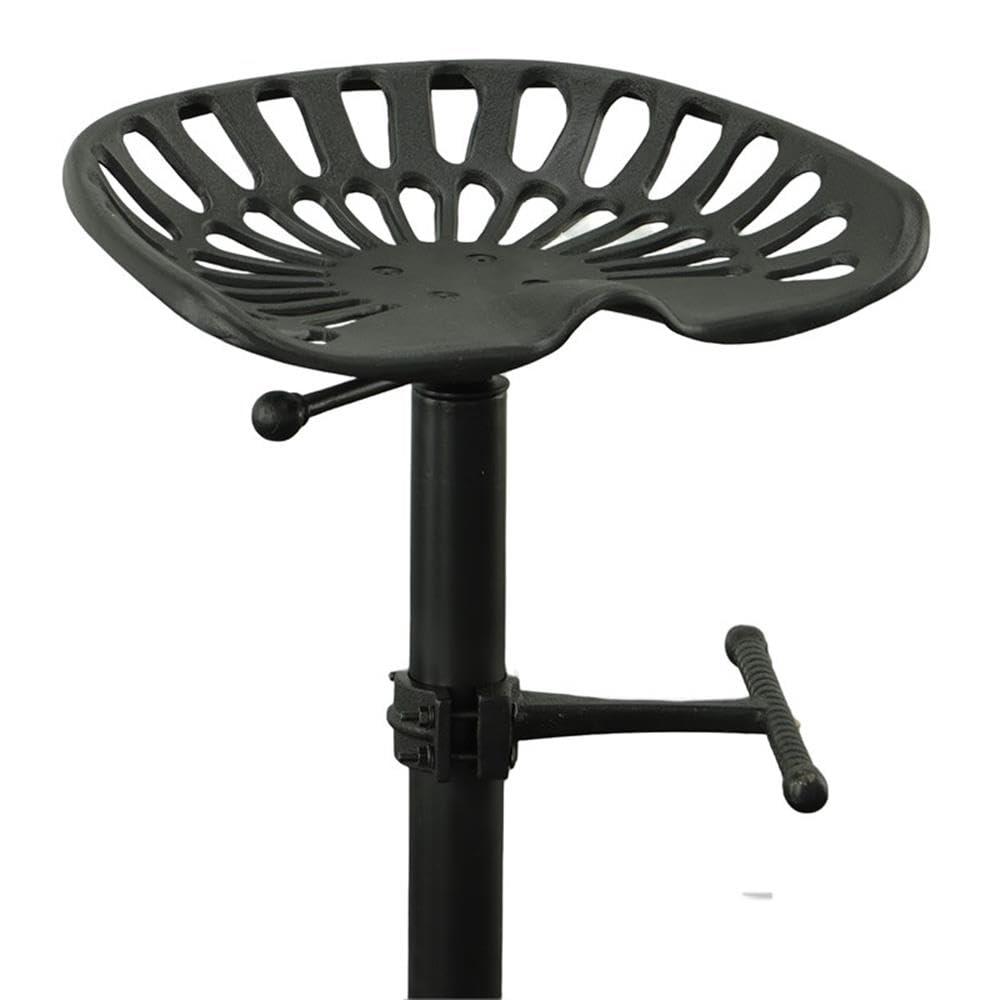 Carolina Living Adjustable Tractor Seat Counter Height Barstool Black: Vintage Style, Iron Base, 22-33" Height