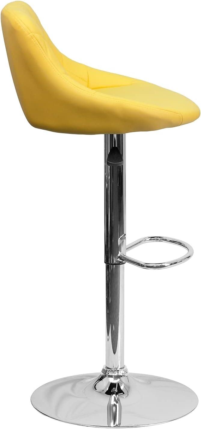 Flash Furniture Contemporary Vinyl Bucket Seat Adjustable Height Barstool with Diamond Pattern Back and Chrome Base