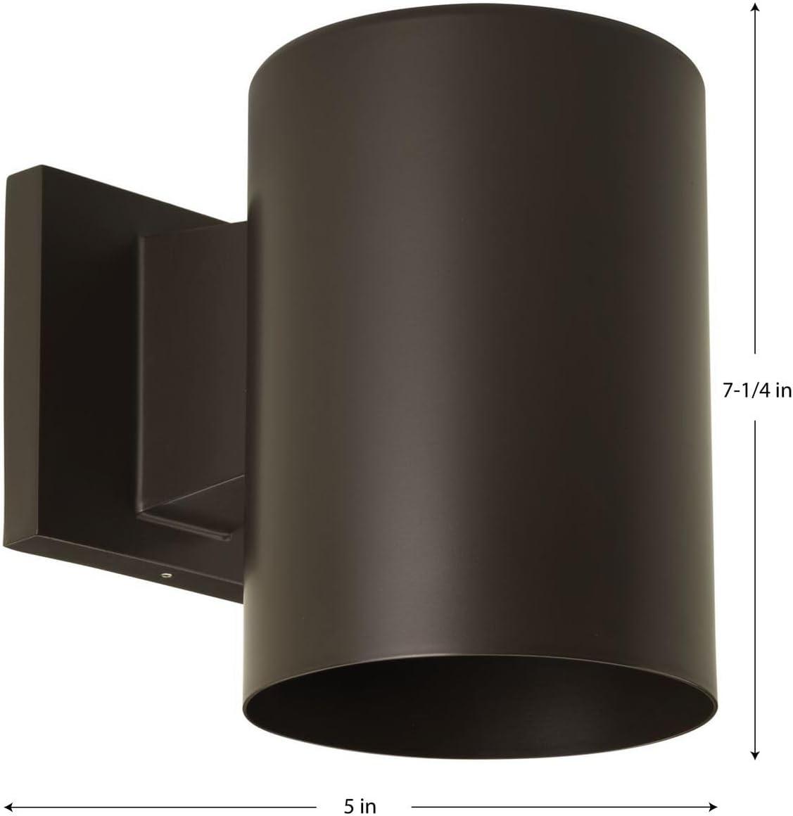 Progress Lighting, Cylinder Collection, 1-Light Wall Light, Antique Bronze, Porcelain Shade