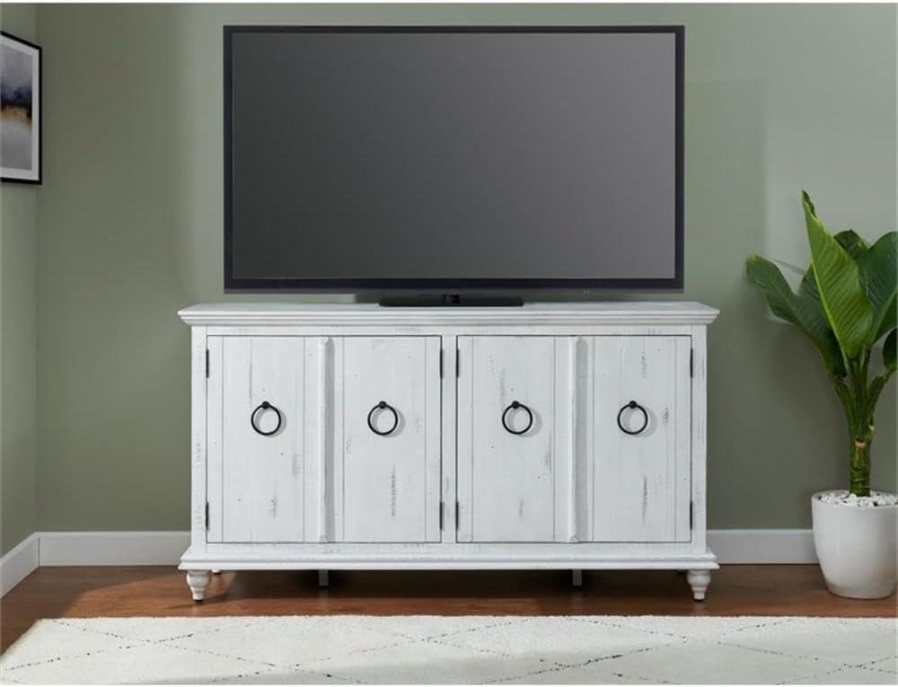 Martin Svensson Home Garden District Rustic White Solid Wood 65" TV Stand