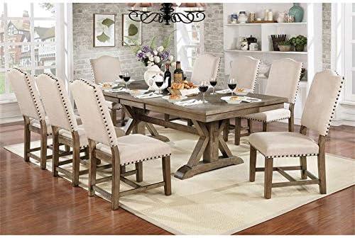 Furniture of America Kora Rustic Wood Extendable Dining Table in Rustic Brown