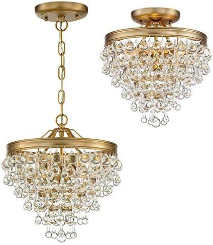 Vibrant Gold Mini Chandelier with Crystal Accents