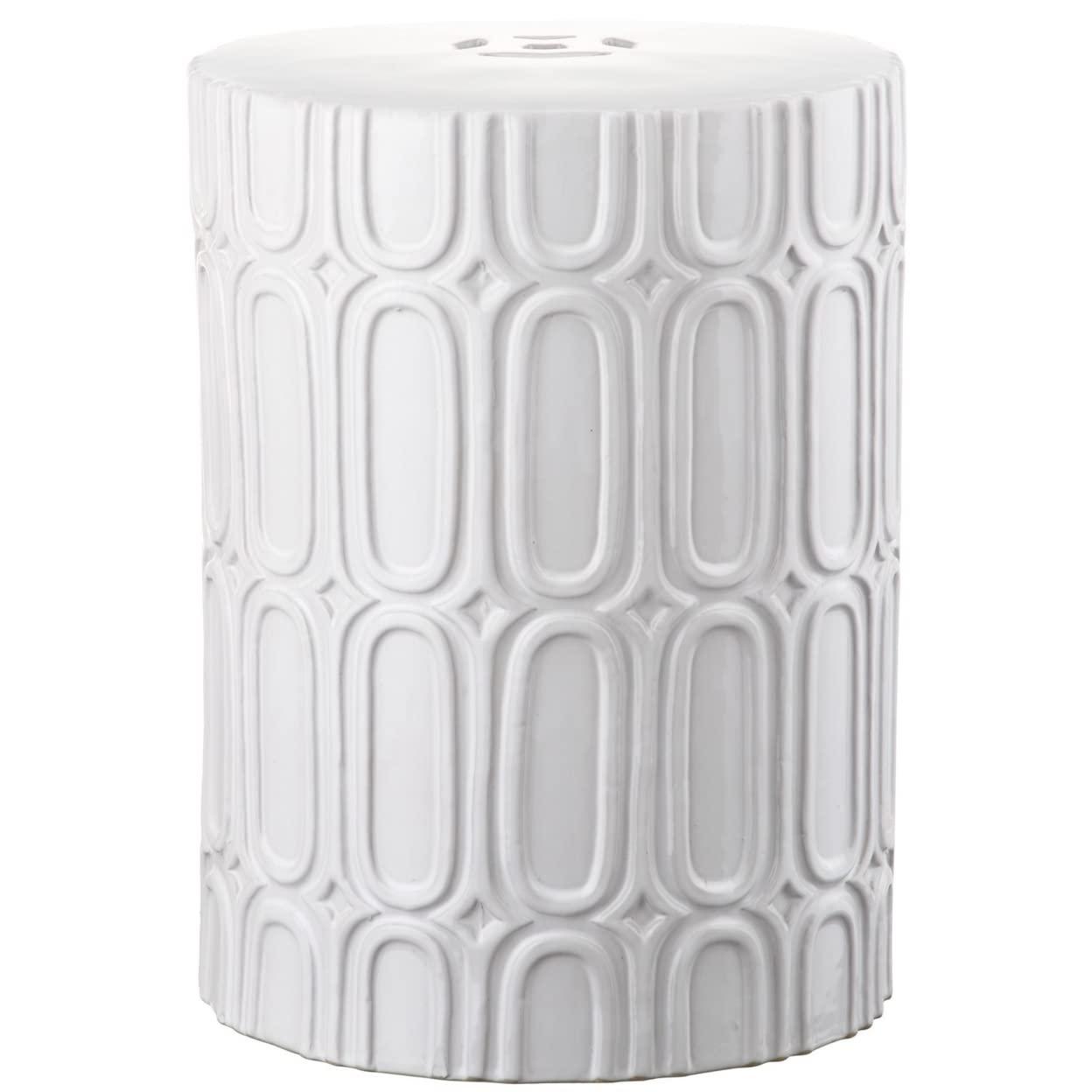Melody Garden Stool - Indoor/Outdoor - ACS4529 - White - Safavieh