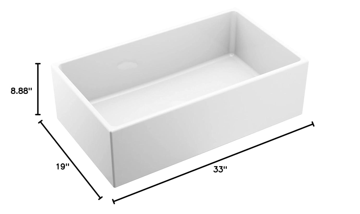 FC3319101810 Moen Fireclay 30" L X 19" W Farmhouse Kitchen Sink