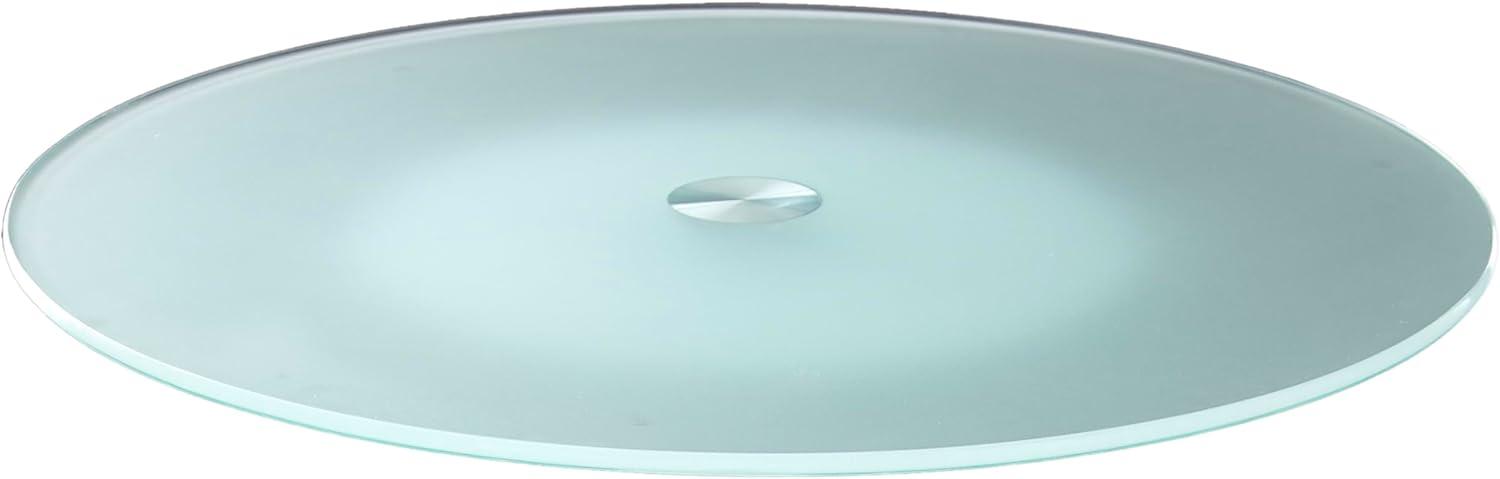 Elevated Frosted Glass 22" Lazy Susan with Smooth Swivel