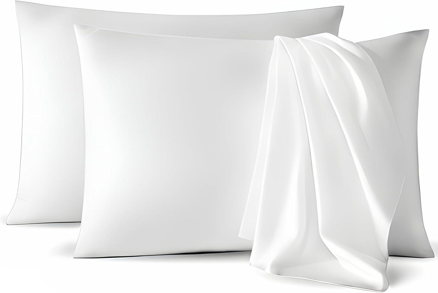 Micropuff 100% Microfiber Pillow Case – White (2 pack)