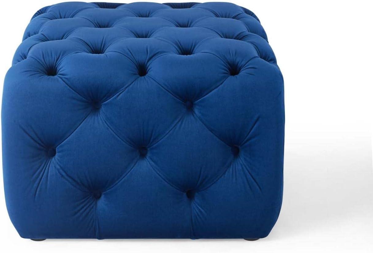 Amour Tufted Button Square Performance Velvet Ottoman - Modway