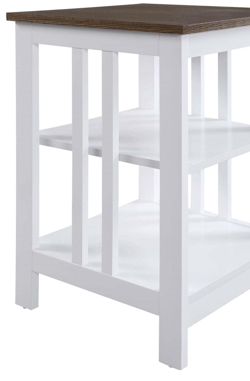 Convenience Concepts Mission End Table, Driftwood/White
