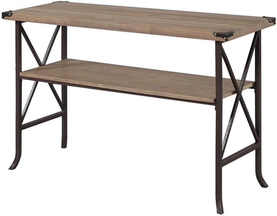 Convenience Concepts Brookline Console Table, Driftwood/Brown Frame