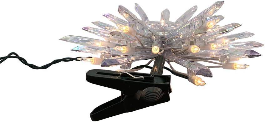 Kurt Adler 13.5" Clear Crystal Snowflake Tree Topper with Lights