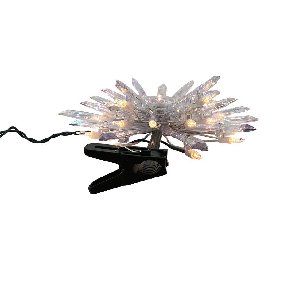 Kurt Adler 13.5" Clear Crystal Snowflake Tree Topper with Lights